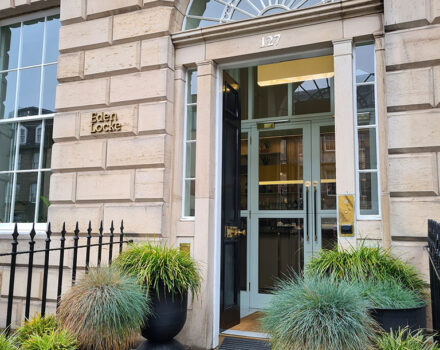 exterior of a hotel in a stone building in Edinburgh